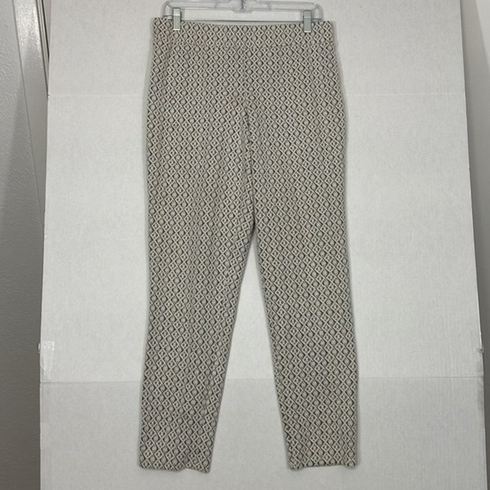Melissa Paige Knit Pants, Elastic Waist, Textured Cream & Metallic Gold, Medium